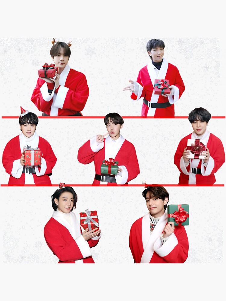 "Bts Christmas " Sticker for Sale by BTSMerchandise Redbubble