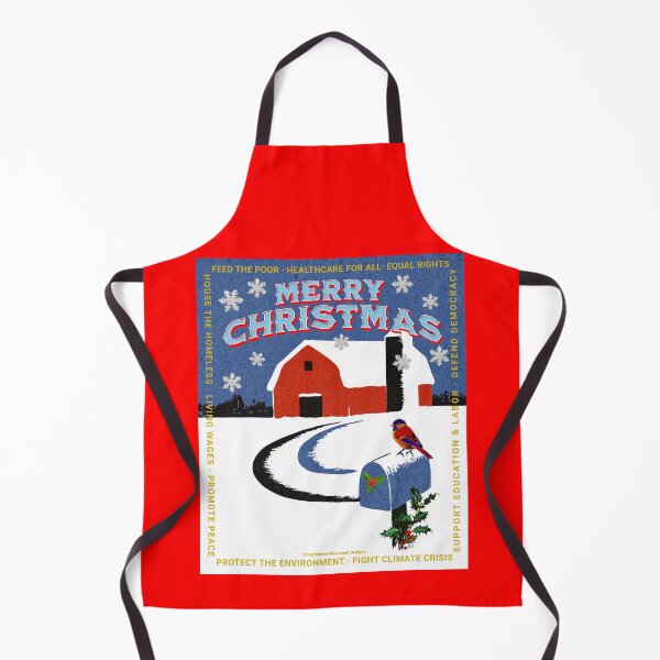 Artikelvorschau, PMD00041 Progressive Movement Designs Schneeszene mit Red Barn Merry Christmas Design, kein hässlicher Pullover entworfen und verkauft von ProgressiveLeft.