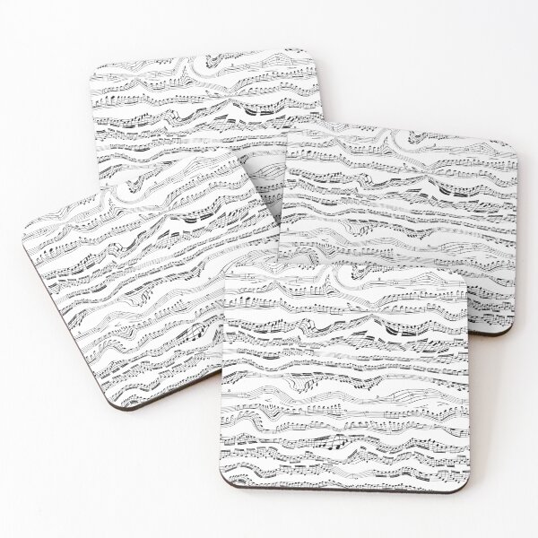 Item preview, Distorted music notes - sheet music black on white designed and sold by kobyakov.