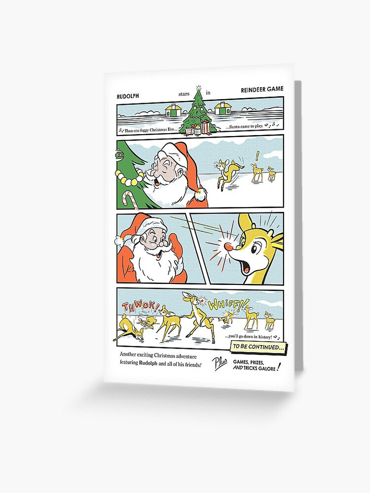 Thumbnail 1 of 2, Greeting Card, Reindeer Game designed and sold by hhgreetings.