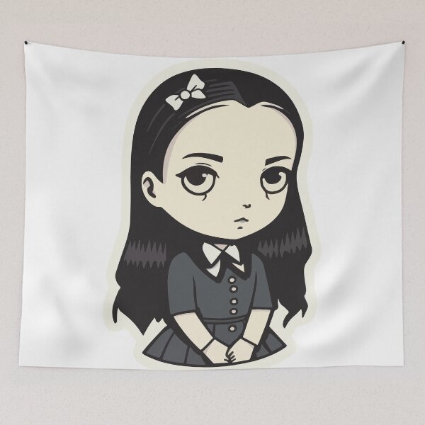 Item preview, Wendesday addams cute cartoon illustration designed and sold by vanessavolk.
