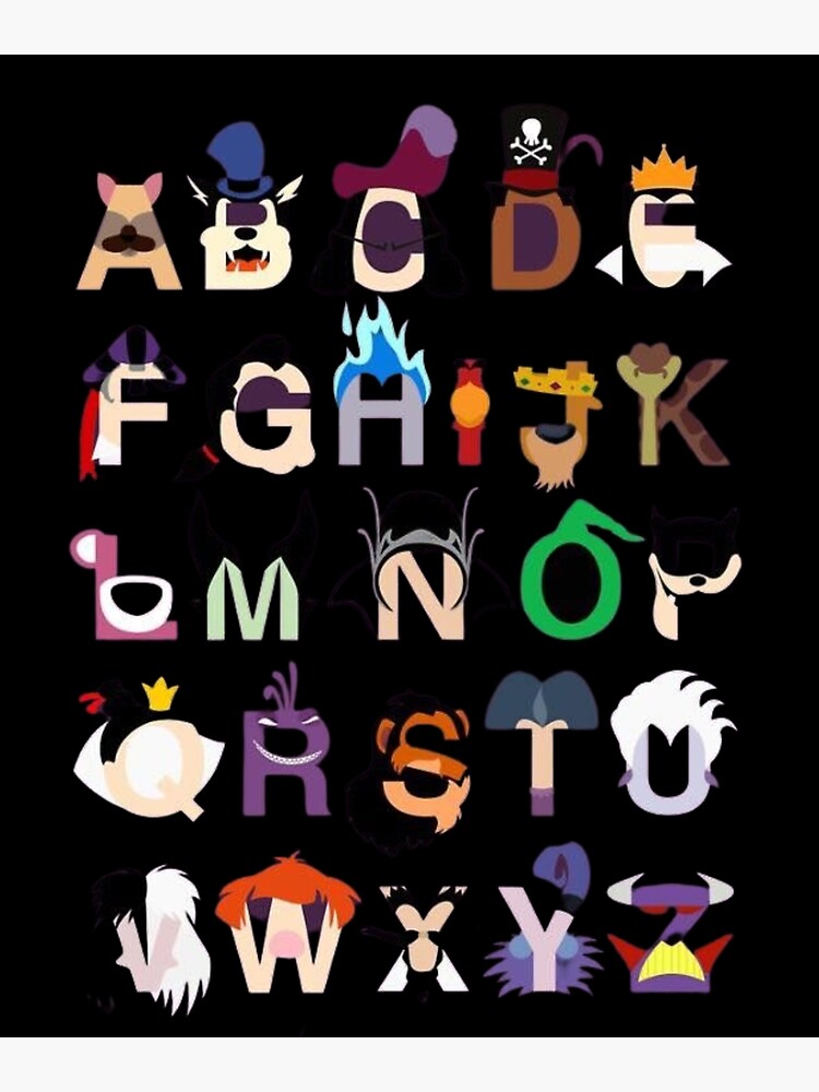 Villain Letter Abc Costume Boys Matching Evil Alphabet Lore Poster