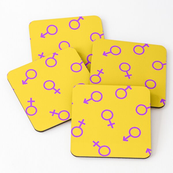 Item preview, Purple and yellow gender signs designed and sold by Bound by Threads.