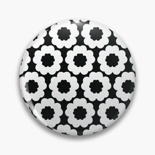 Item preview, Retro Black n White Flower Power Seamless Pattern Print designed and sold by ClaudiaFlores.