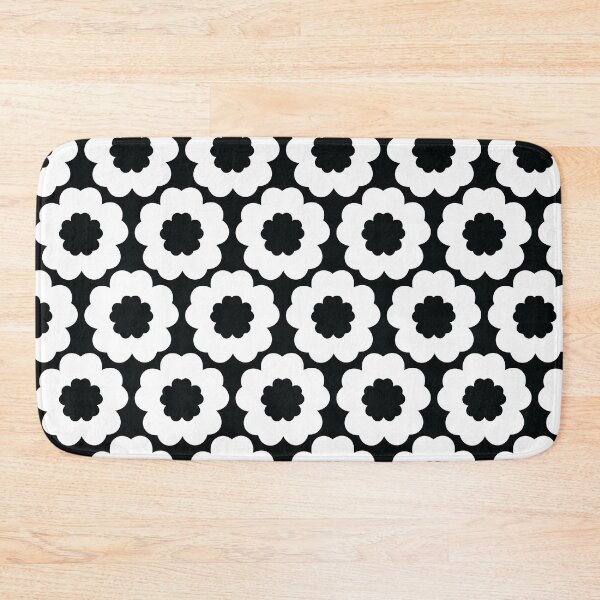 Item preview, Retro Black n White Flower Power Seamless Pattern Print designed and sold by ClaudiaFlores.