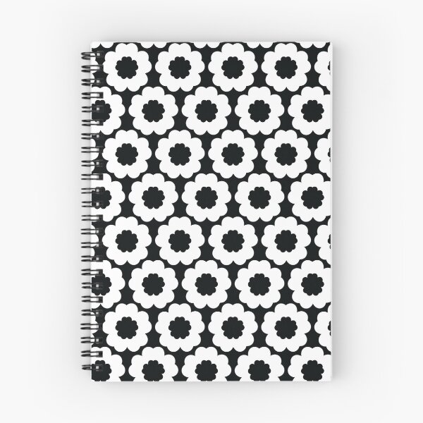Item preview, Retro Black n White Flower Power Seamless Pattern Print designed and sold by ClaudiaFlores.