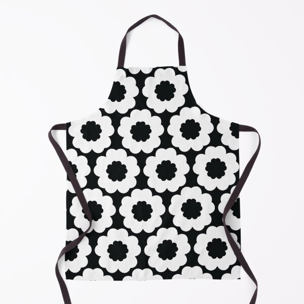 Item preview, Retro Black n White Flower Power Seamless Pattern Print designed and sold by ClaudiaFlores.