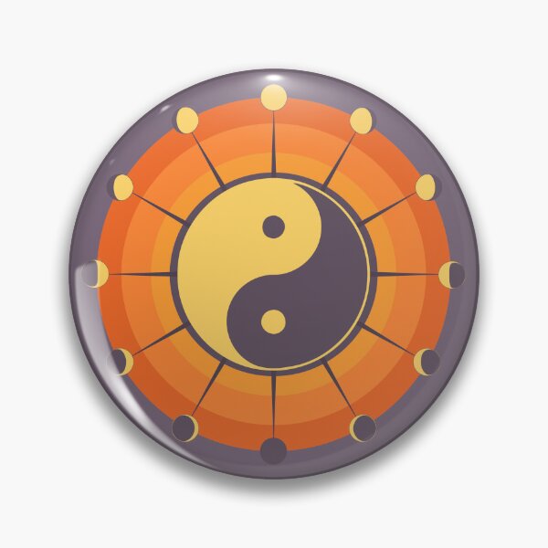 Aperçu de l'œuvre Yin Yang Lunes Orange créée et vendue par halynadee.