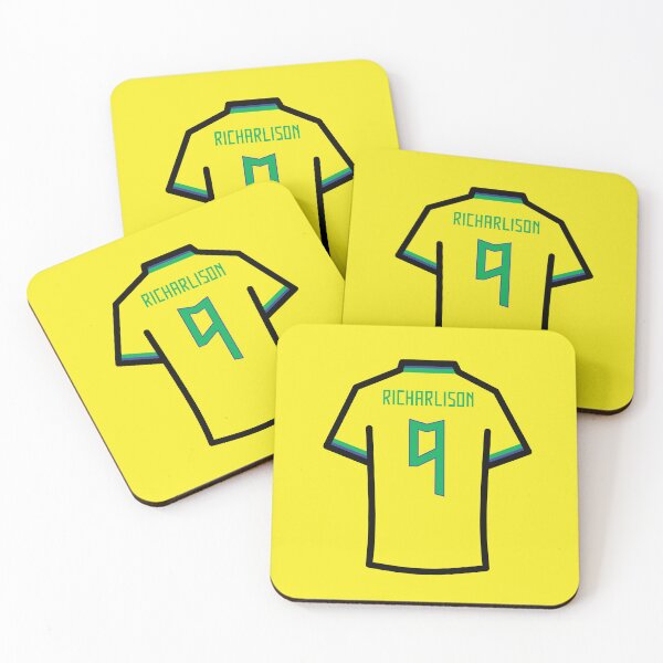 Item preview, Richarlison #9 BRZ Yellow Blue Green Football Jersey designed and sold by Millustgfx.