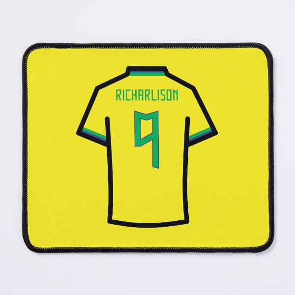 Item preview, Richarlison #9 BRZ Yellow Blue Green Football Jersey designed and sold by Millustgfx.