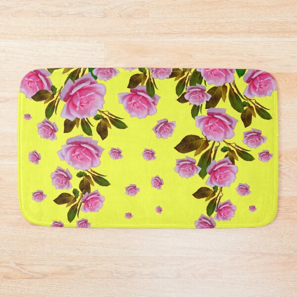 Item preview, PINK GARDEN ROSES ABSTRACT PATTERN YELLOW ART designed and sold by sharlesart.