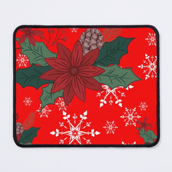Aperçu de l'œuvre Motif poinsettia avec flocons de neige créée et vendue par Stormpaint.
