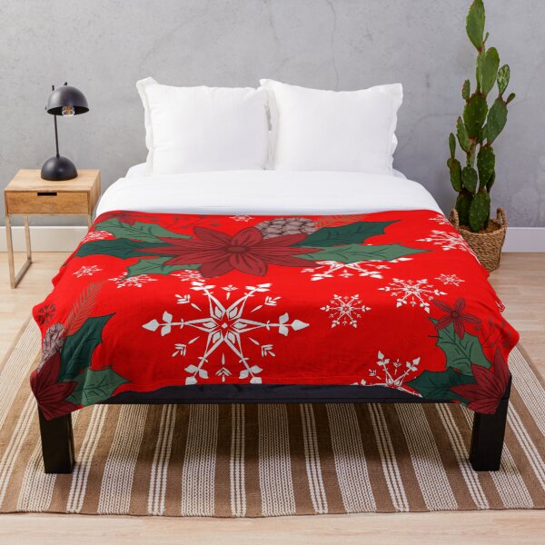 Item preview, Poinsettia Pattern with Snowflakes  designed and sold by Stormpaint.