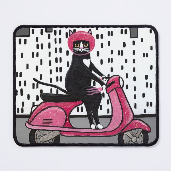Item preview, Tuxedo Cat on a Moped designed and sold by KilkennyCat Art.