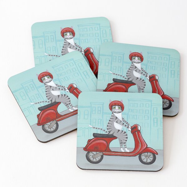 Item preview, Tabby Cat on a Scooter designed and sold by KilkennyCat Art.