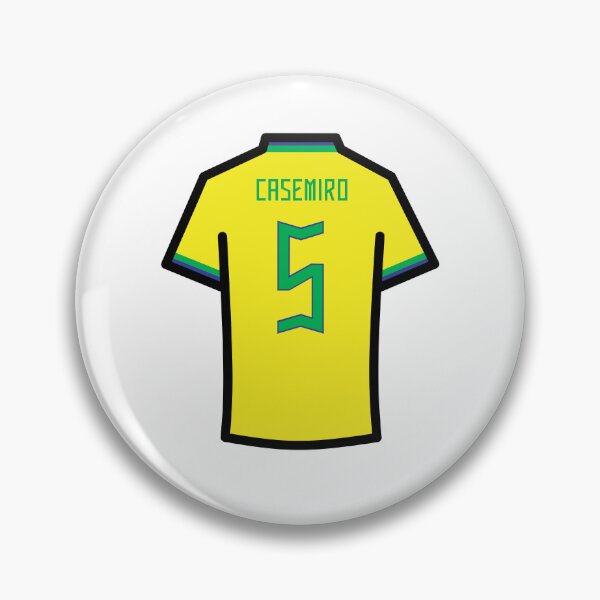 Item preview, Casemiro #5 BRZ Yellow Blue Green Football Jersey designed and sold by Millustgfx.
