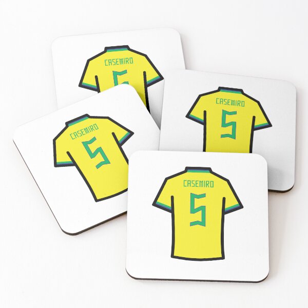 Item preview, Casemiro #5 BRZ Yellow Blue Green Football Jersey designed and sold by Millustgfx.
