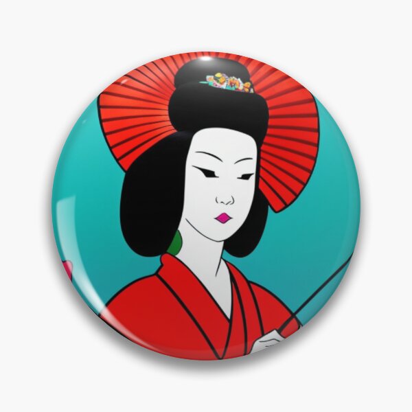 Artikelvorschau, Schöne japanische Geisha mit Blumen - Cartoon-Stil entworfen und verkauft von DesignerKin.
