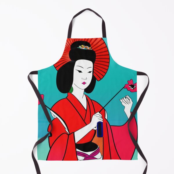 Item preview, Beautiful Japanese Geisha With Flowers - Cartoon Style designed and sold by DesignerKin.