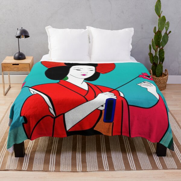 Item preview, Beautiful Japanese Geisha With Flowers - Cartoon Style designed and sold by DesignerKin.