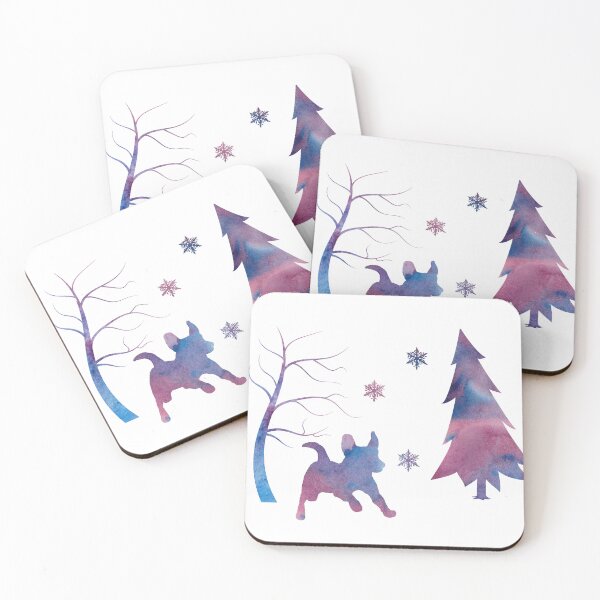 Item preview, Jack Russell Terrier Winter Snowflakes Art designed and sold by BittenByErmines.