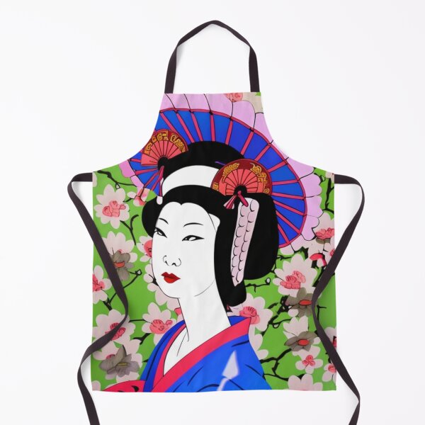 Item preview, Old Fashioned Geisha Floral Art - Cartoon Style designed and sold by DesignerKin.