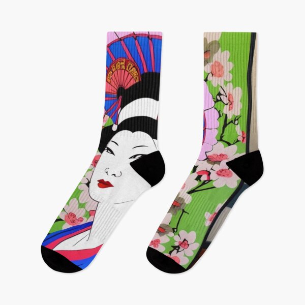 Item preview, Old Fashioned Geisha Floral Art - Cartoon Style designed and sold by DesignerKin.
