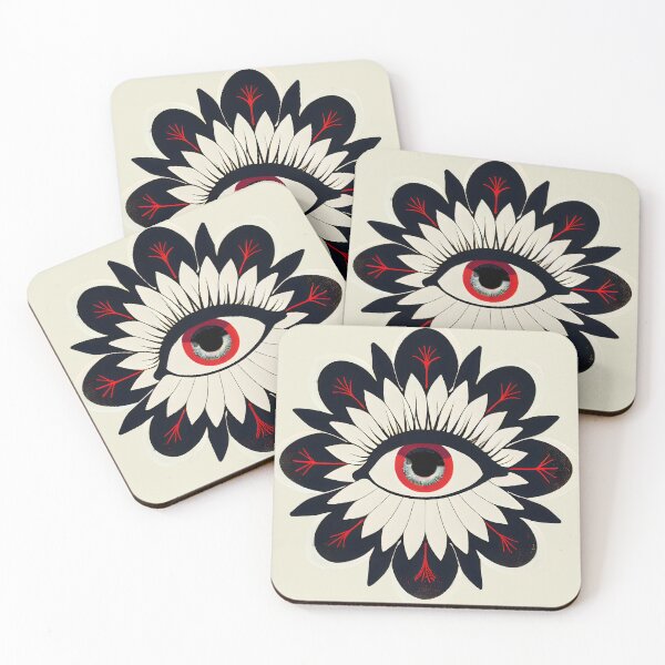 Item preview, Black and white flower with a red eye designed and sold by The boys.