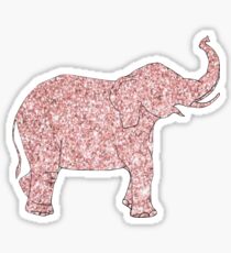 Elephant Design with Pink Glitter Sticker
