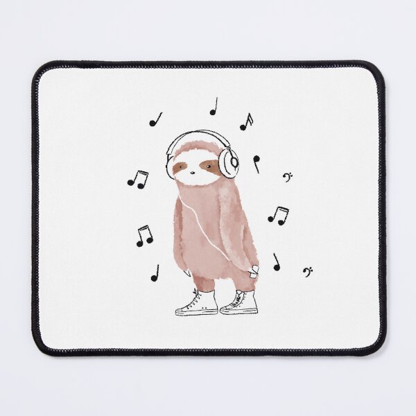 Item preview, Cool pink Sloth listening to the music in headphones designed and sold by Aleksse.