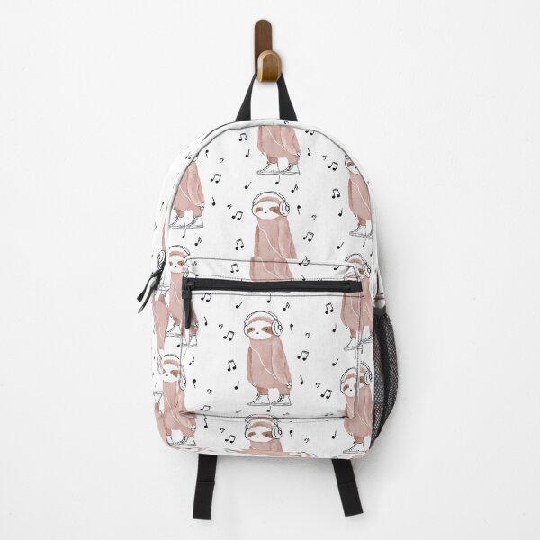 Item preview, Cool pink Sloth listening to the music in headphones designed and sold by Aleksse.