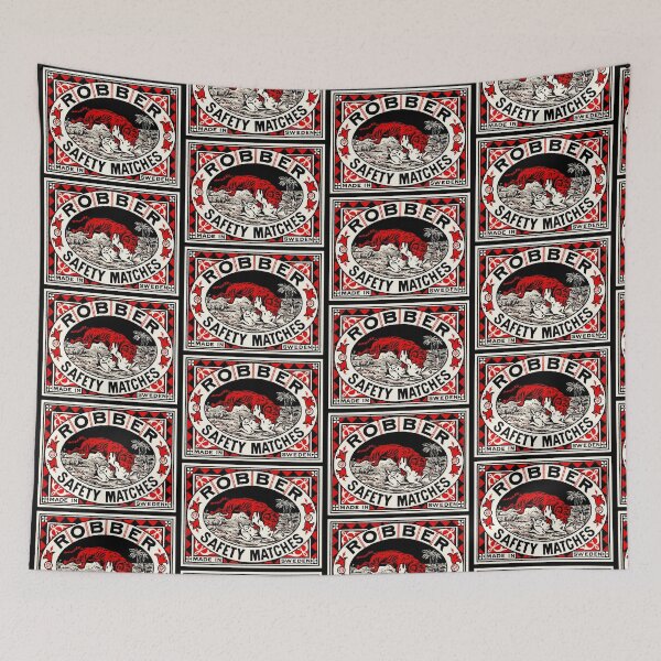 Item preview, Vintage Swedish Matchbox Art - Robber Safety Matches designed and sold by MtWoodsonSales.