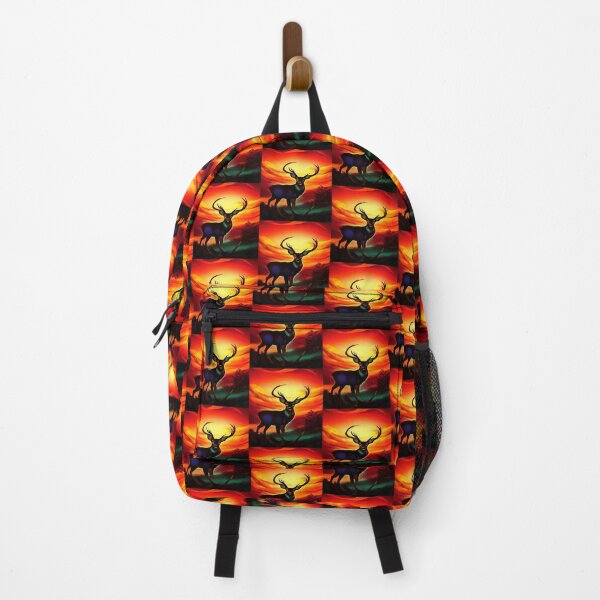 Item preview, Full Grown Deer Buck with Brilliant Orange and Yellow Sunset. designed and sold by deniselynnimage.
