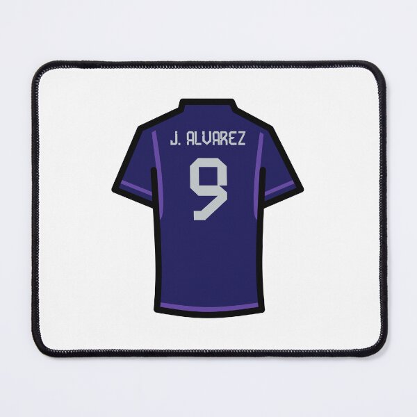 Item preview, Alvarez #9 ARG Blue Purple 22 Football Jersey designed and sold by Millustgfx.
