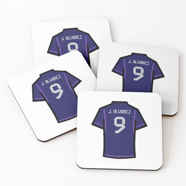 Item preview, Alvarez #9 ARG Blue Purple 22 Football Jersey designed and sold by Millustgfx.