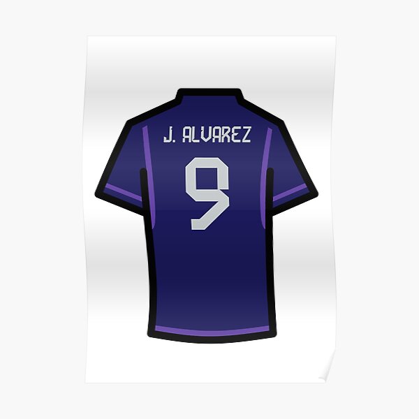 J. ALVAREZ #9 Argentina Soccer Jersey Champions 3 Stars Home Custom World  Cup Jersey 2022