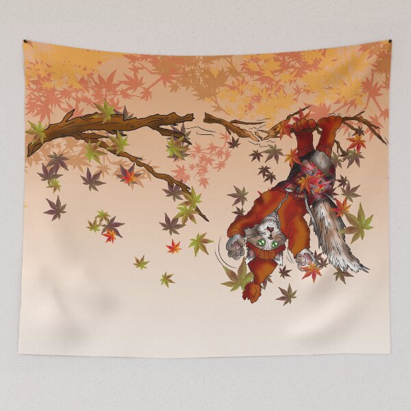 Item preview, maine coon in autumn designed and sold by BeingNow.