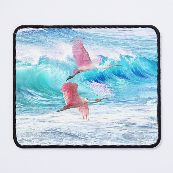Item preview, Roseate Spoonbills Flying at the Ocean designed and sold by FineArtography.