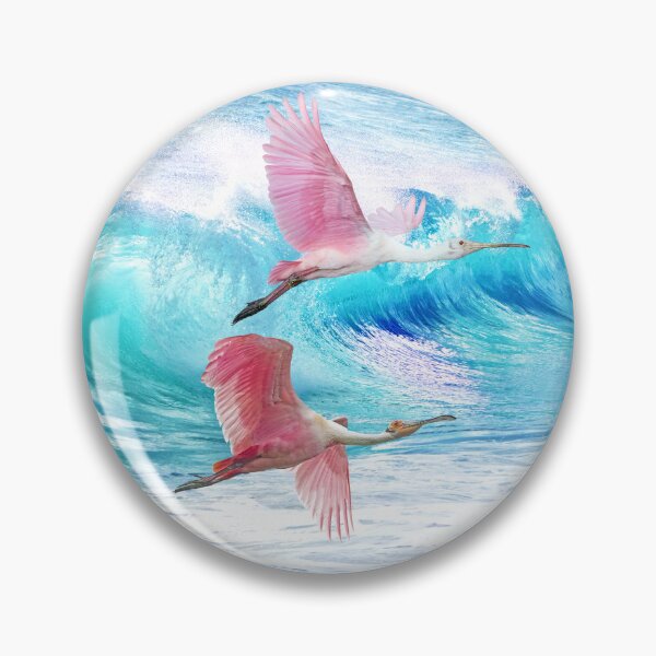 Item preview, Roseate Spoonbills Flying at the Ocean designed and sold by FineArtography.