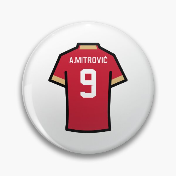 Item preview, Mitrovic #9 SRB Red Gold 22 Football Jersey designed and sold by Millustgfx.