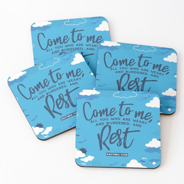Item preview, Matthew 11 Bible Verse and Blue Cloud Sky Pattern designed and sold by FlinArt.