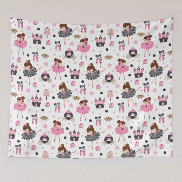 Item preview, Ballerina Pattern, Little Ballerina on a Beautiful Background, Ballet Pattern, Ballet Dance designed and sold by graphic-genie.