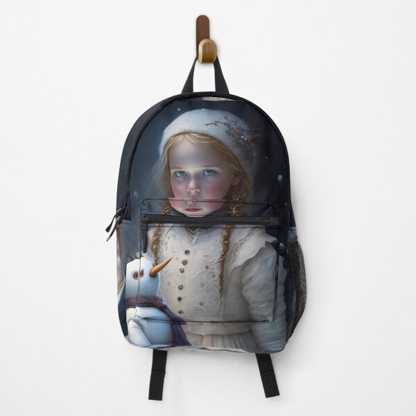 Item preview, A LITTLE GIRL AND HER SNOWMAN Midjourney AI Artwork designed and sold by davidjulie.