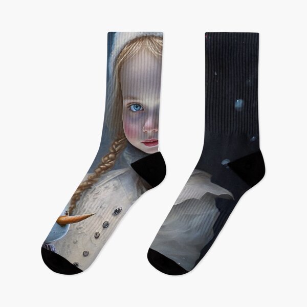 Item preview, A LITTLE GIRL AND HER SNOWMAN  Midjourney AI Artwork designed and sold by davidjulie.