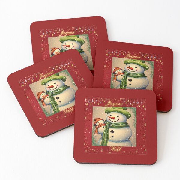 Item preview, Joyeux Noël de Bonhomme de Neige et Bébé Bonhomme de Neige designed and sold by DreamyEscapism.