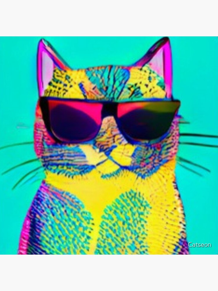 Cool Cat Wearing Sunglasses Sticker For Sale By Catseon Redbubble 6705