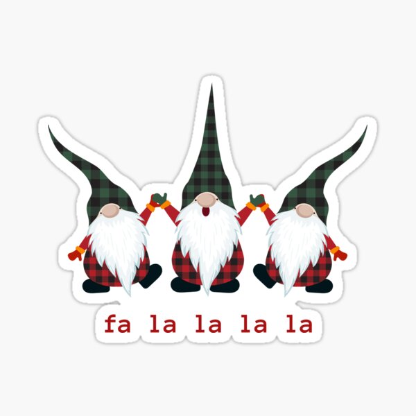  cute gnomes singing fa la la la la christmas song festive joy sticker