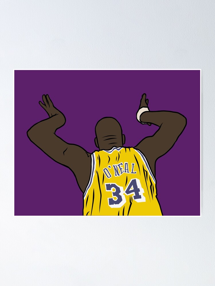 KOBE BRYANT & SHAQ O'NEAL Art Poster Print Los Angeles LA Lakers