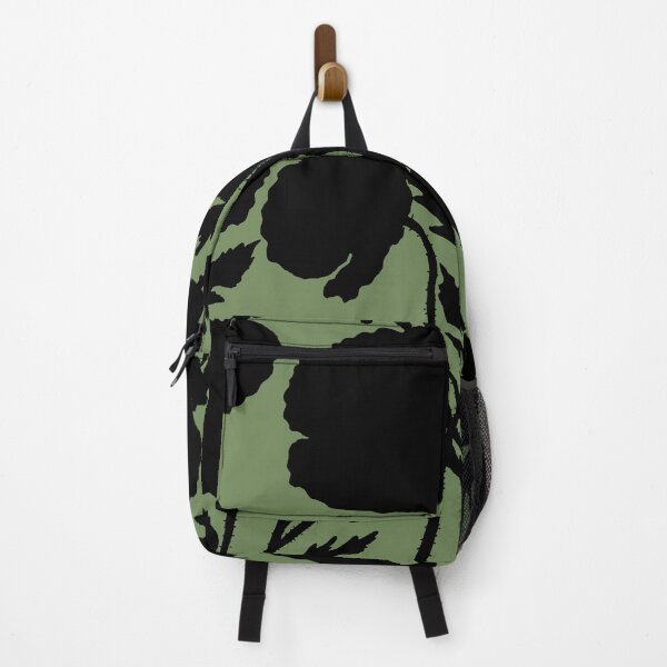Item preview, Black Ink Poppy Flowers Silhouette On Vintage Green designed and sold by Irina Sztukowski.