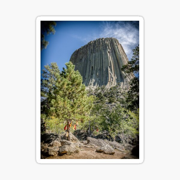 Bear Lodge (Devils Tower) Prayer Cloths Sticker